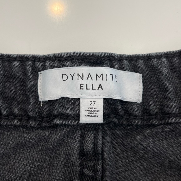 DYNAMITE Black High-Waisted Denim Jean Shorts US27 - Picture 3 of 3